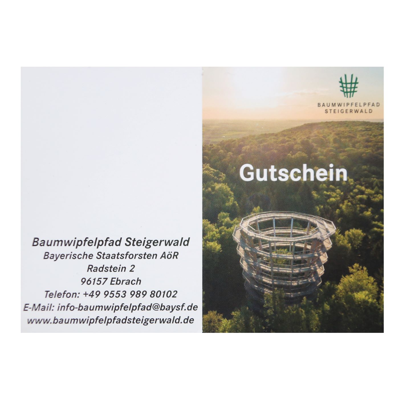Gutschein Einzelkarte Baumwipfelpfad Steigerwald -Single-Familie